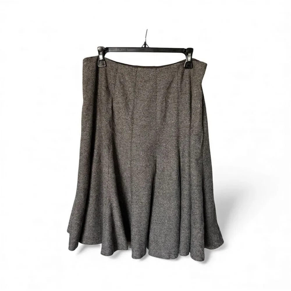 Michael Kors Wool Fit & Flare Skirt Size 12 Career Wear Office